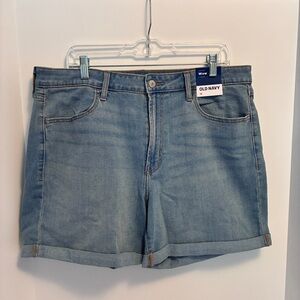 Old Navy Women's High Rise Wow 5" Medium Wash Blue Denim Shorts Size 16 New